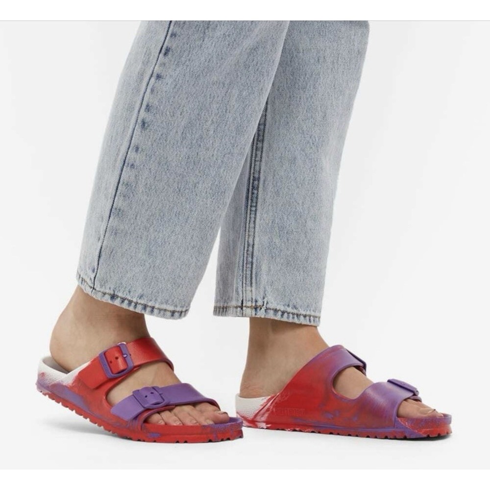 Birkenstock Size 39 W8M6 Narrow Arizona Eva Sandals Multicolor Bright Violet